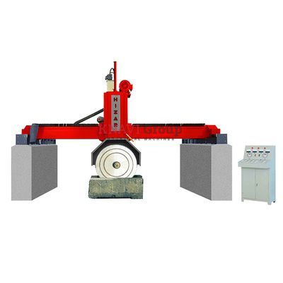Bridge-type multiblade stone block cutting machine