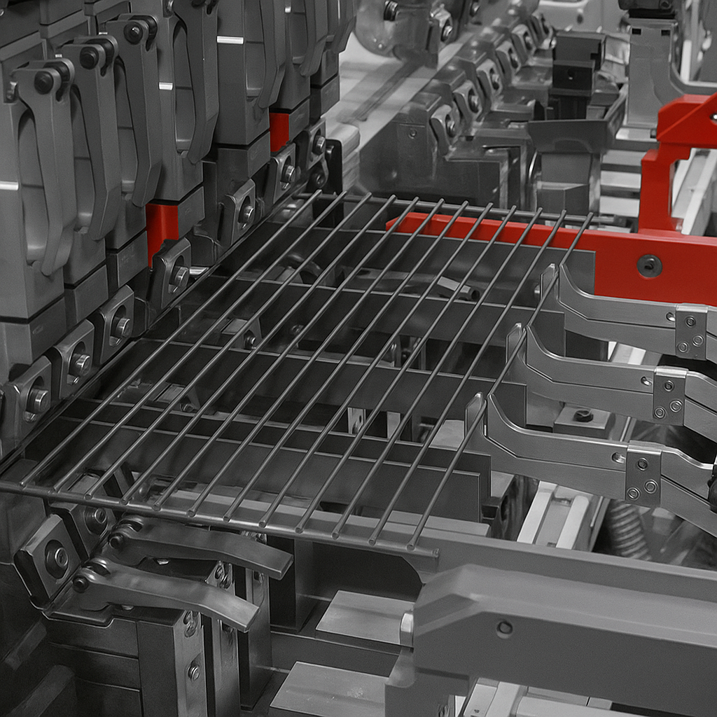 Crimping wire mesh weaving machines