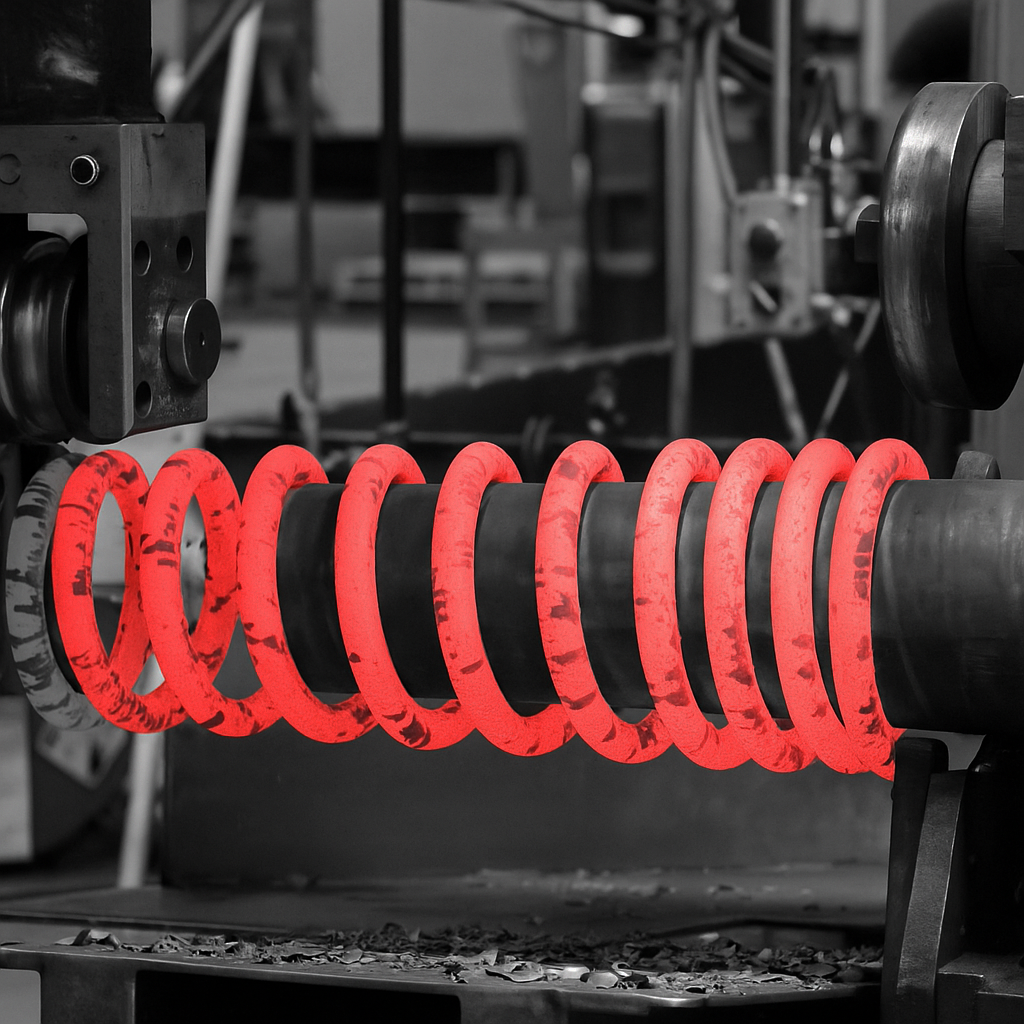 Hot coiling spring machines